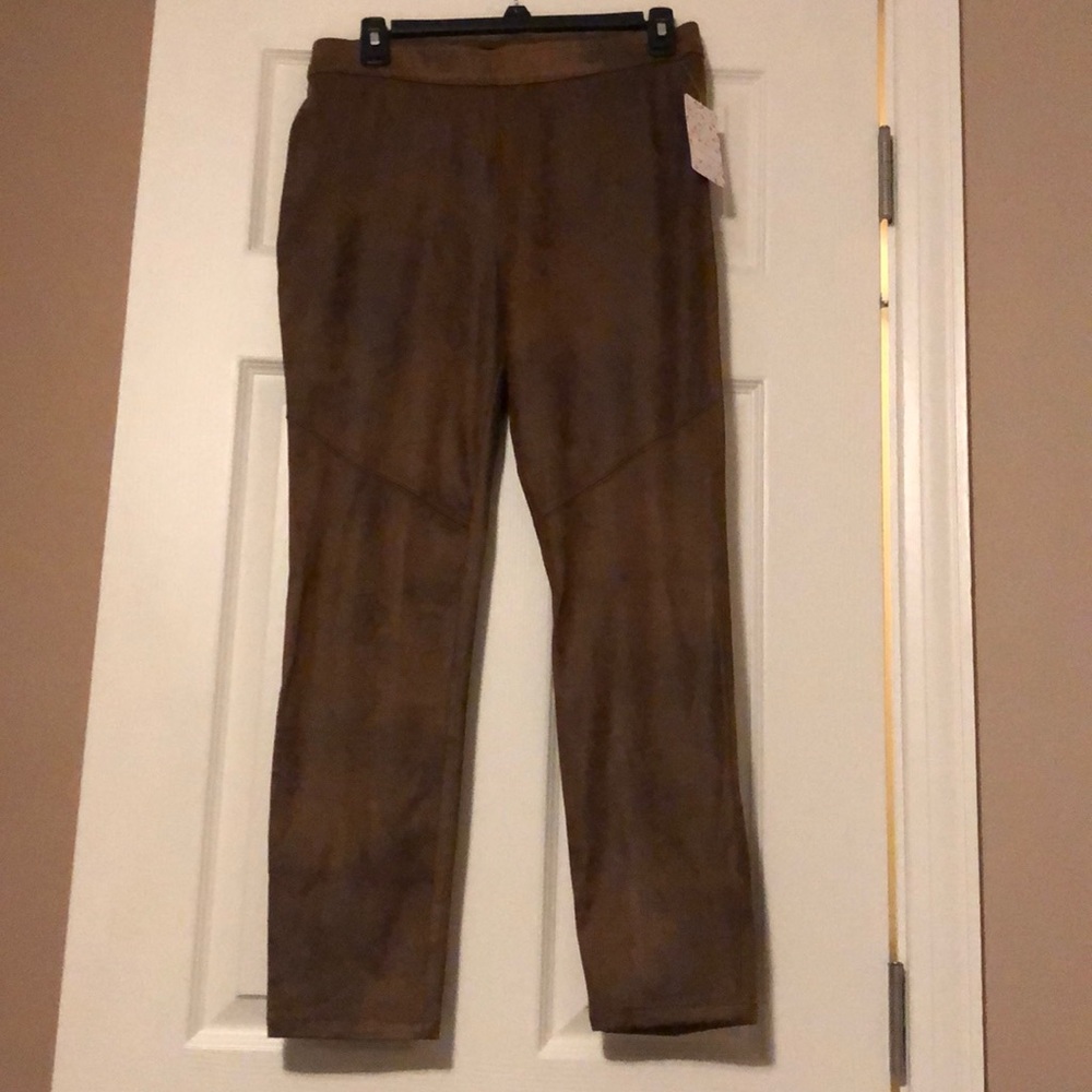 Free People faux suede fitted leggings